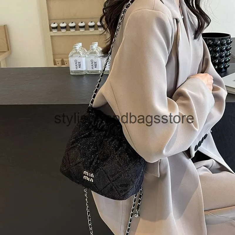 Shoulder Bags Stuff Sacks New Handheld Tote Bag Single Shoulder Fashionable and Versatile Brilliant Crystal Fragrant Womens H240417