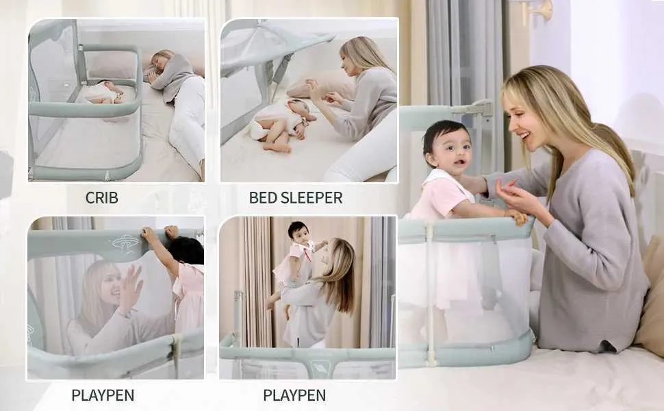 Adaptable Crib DHgate.com:3-in-1 Baby Crib with Adjustable Guardrail, Convertible Crib ...
