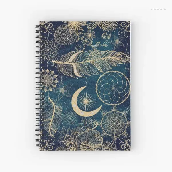 Dream Catcher Feathers Spiral Journal Notebook For Women Men Memo Notepad Sketchbook Diary Book Study Notes Work