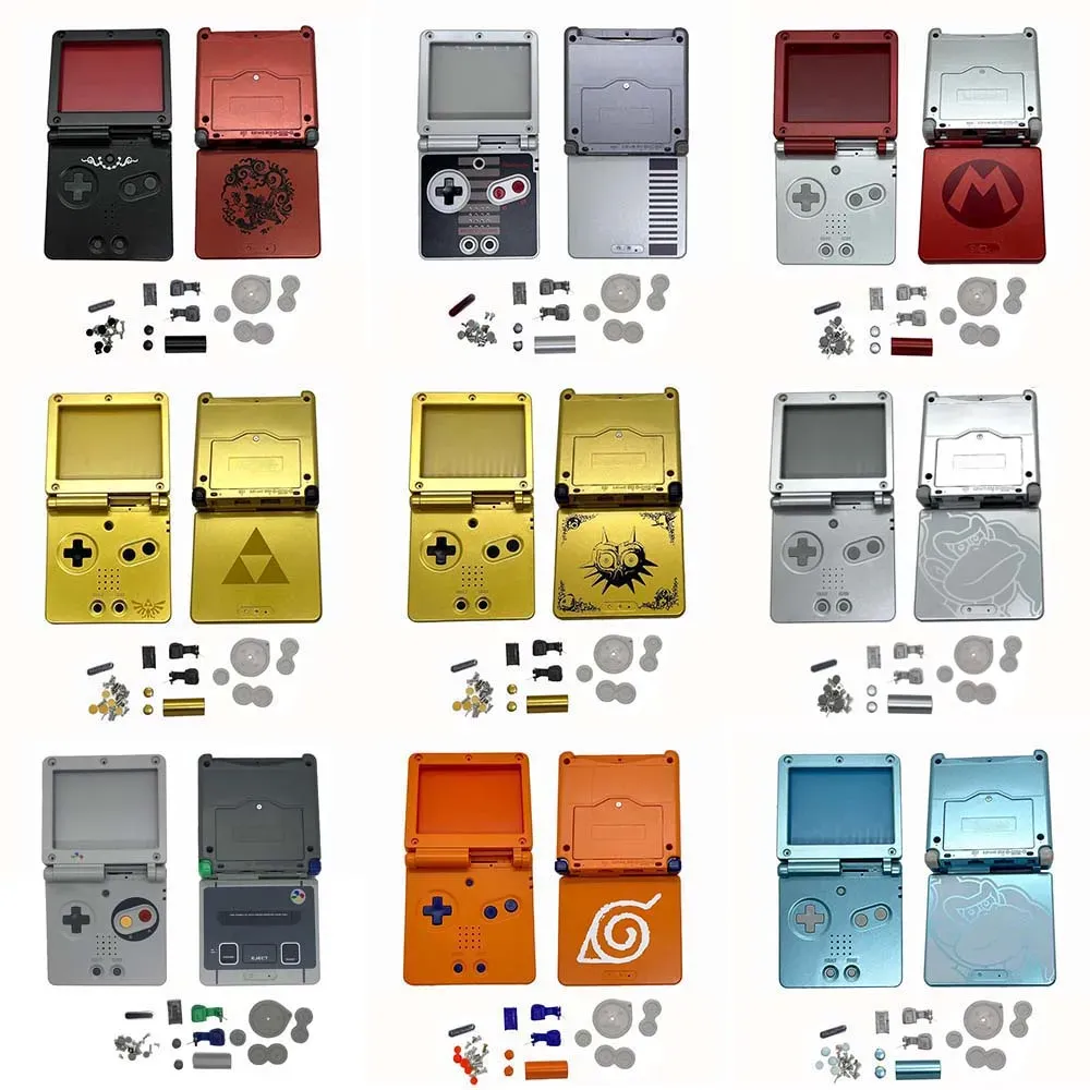 Altoparlanti Nuovo sostituto della shell dell'alloggiamento GBASP per copertina della custodia Shell GBA con pulsanti e logo della targhetta per Gameboy Advance SP