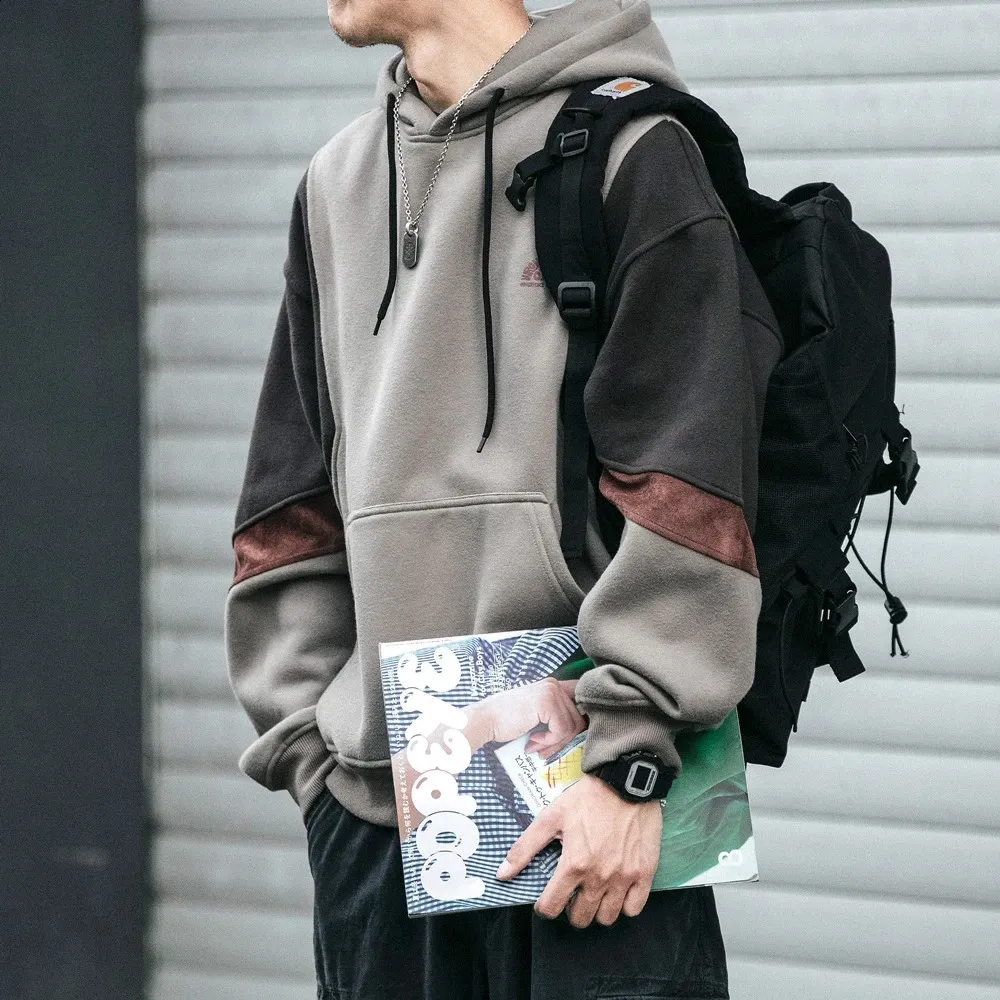 Korean Fleece Patchwork Baggy Hoodie Mens For Men Plus Size Autumn Winter Streetwear Hip Hop Sweatshirt From Zara06 Vendor 25.6 DHgate.Com