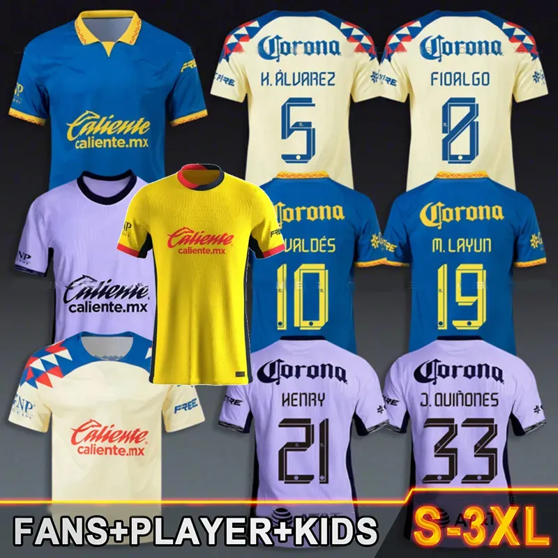 3XL 4XL Club Club America Jersey Henry Martin Diego Valdes Kevin Alvarez Alvaro Fidalgo Miguel Layun Cuauhtemoc Blanco Julian Quinones Çocuklar Futbol Futbol Kiti