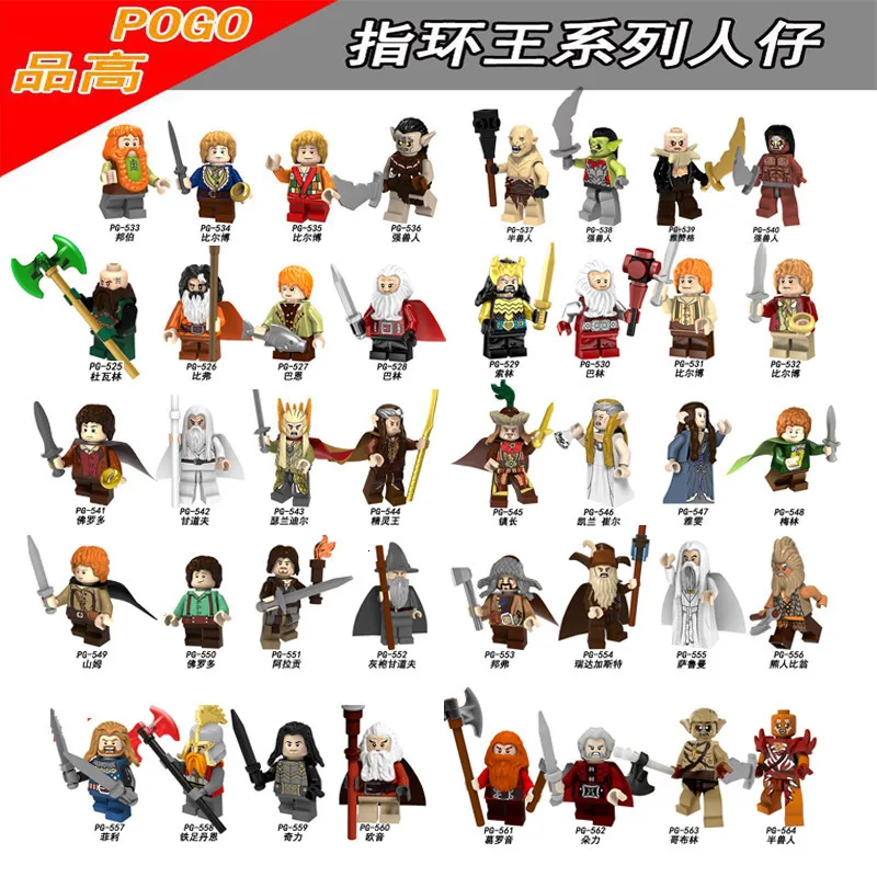 Soldat Moc Medieval Dwarf Orc Wizard Hobbit Siffror Tillbehör Modell Byggnadsblock Lotr Bricks Toys For Children Gifts 230511