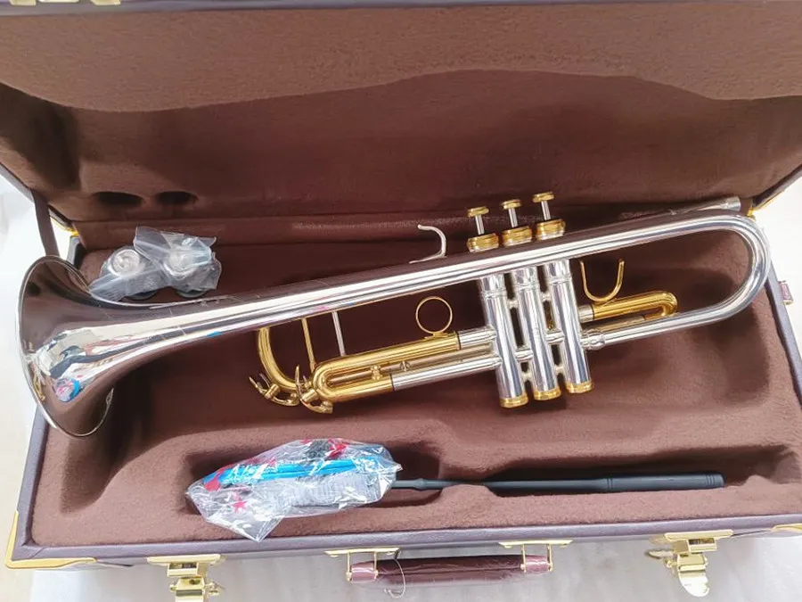 Nowa trąbka LT180S-72 B Flat Silver Pleated Professional Trumpet Musical Instruments with Case