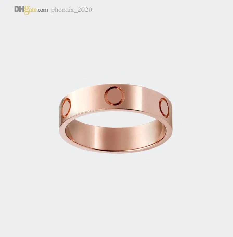 Bague de bande anneaux anneaux Love Rente Rose Gold Femmes / hommes Bijoux de luxe en acier en acier en or ne s'est jamais fondu pas allergique 4/5 / 6 mm 216192251946499