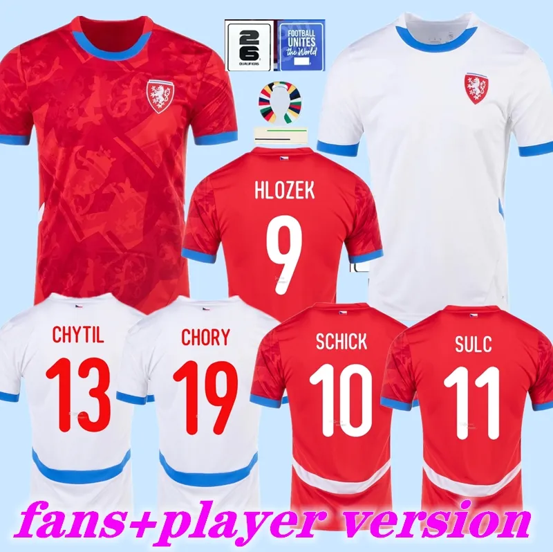 Czech Republic Soccer Jersey 2024fans Wersja drużyna narodowa domowe koszulki piłkarskie Zestaw Nedved Novotny Poborsky Chytil Schick Hloezek Soucek Sadilek Lingr