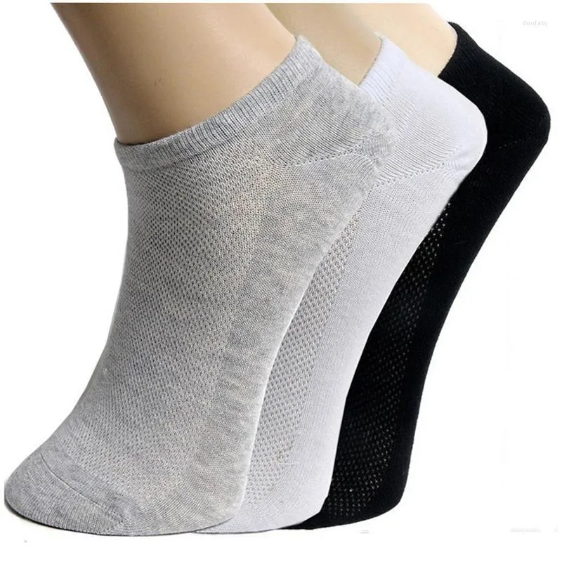 Women Socks 5Pair Solid Mesh Women's Short Invisible Ankle Summer Breattable Thin Boat Calcetines Black White Grey