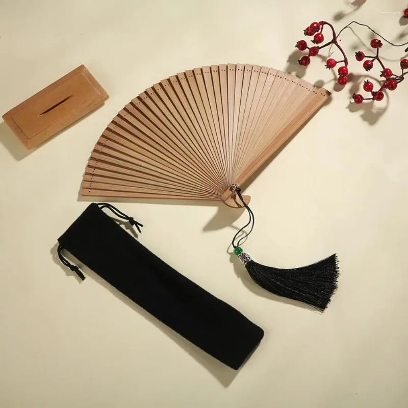 Figurine decorative Classical Bamboo Fan Dance Antique Piccoli oggetti di scena Orneri portatili compatti Ornamenti portatili Kimono Fatti a mano per le donne