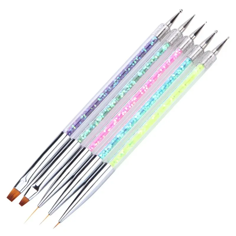 Professional Nail Art Brushes For Manicure Rhinestone Acrylic Paint Nail Brush Set UV Gel Polish Nails Lining Pen Gradient Brush