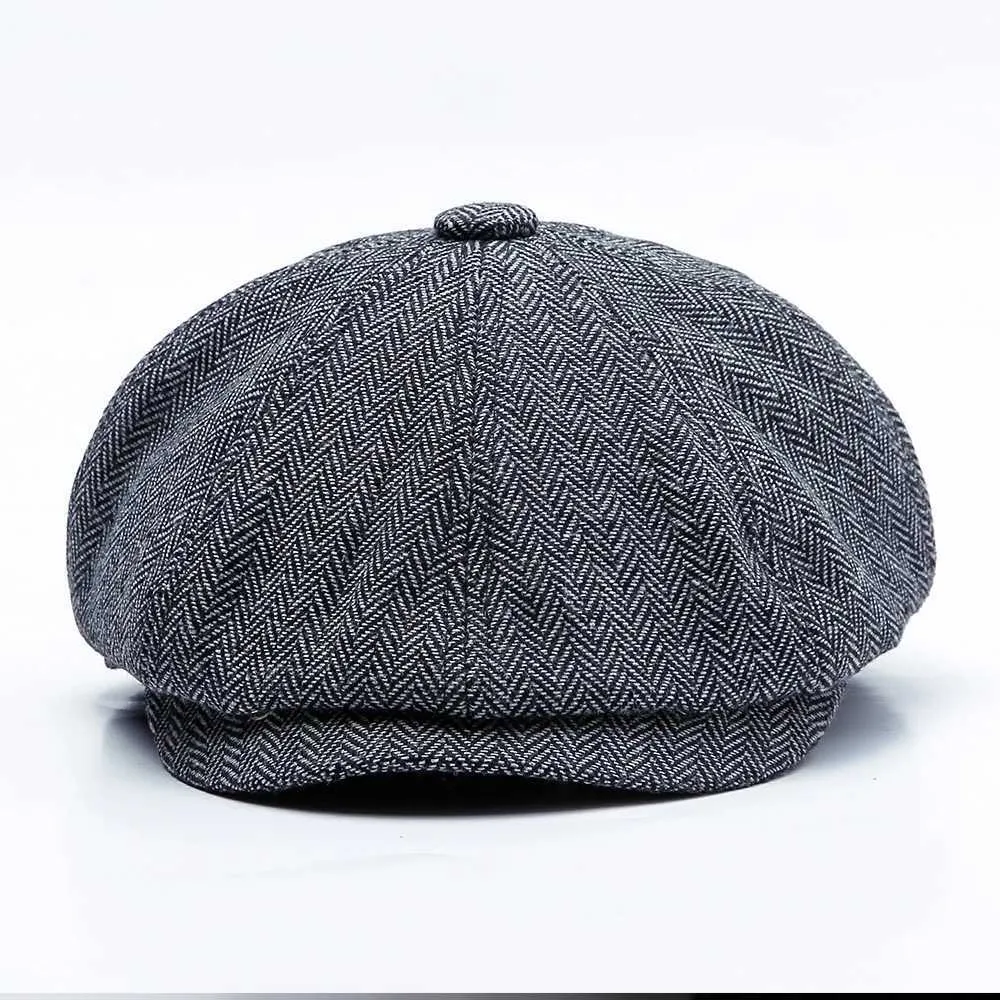 P76R P76R Berets 2023 Папа Зимняя подготовила шляпа Ivy Casual Newsboy Caps для взрослых восьмиугольные шляпы Big Hat Man Plus Beret 58 см 60 см D240418