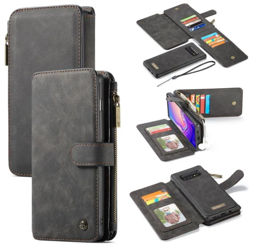 Caseme för Samsung Galaxy 10 Plus S10S10ES10 Lite Wallet Case Leather Zipper Multifunction Magnetic Flip Cover25170503308138