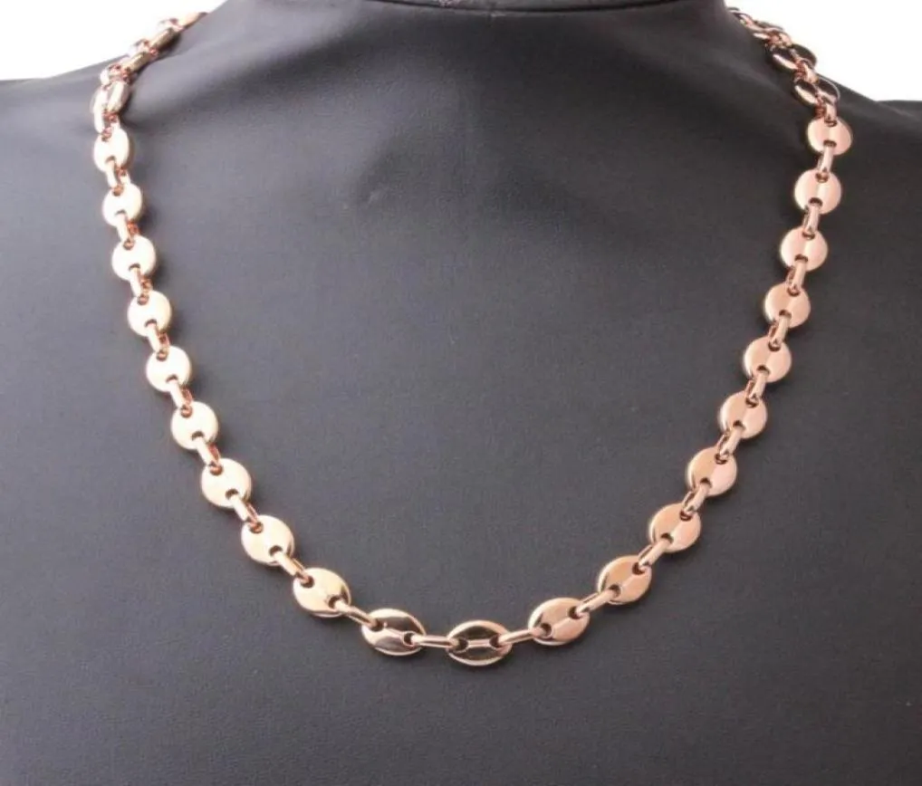 7911 mm 316L acero inoxidable joyas de color de oro rosa colorea de café cuentas de la cadena masculina collar o brazalete 3155295