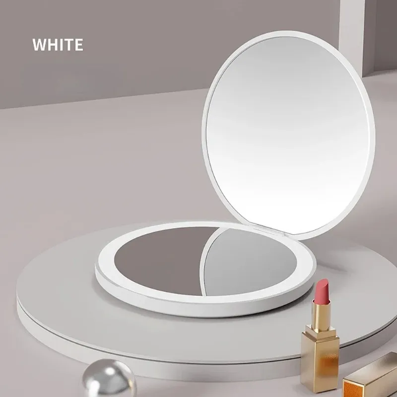 Mini luci portatili a led specchio specchio tenuta a mano id pieghevoli trucco tasca specchio leggero specchi di bellezza strumento cosmetico