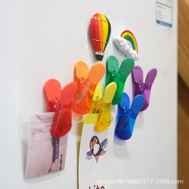 6 шт. Кухня Магнитный пластиковый пакет зажимы на Ziplock Holdrigerator Notes Strip Magnet Sticker Photo Home Creating Clip