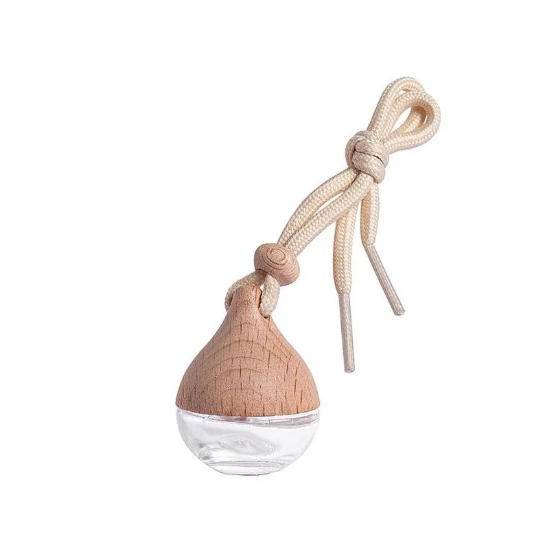 Perfume Bottles Wholesale Wooden Er Frosted 6Ml Car Air Diffuser Freshener Hanging Per Bottle Drop Delivery Office School Business Ind Dh7Oj