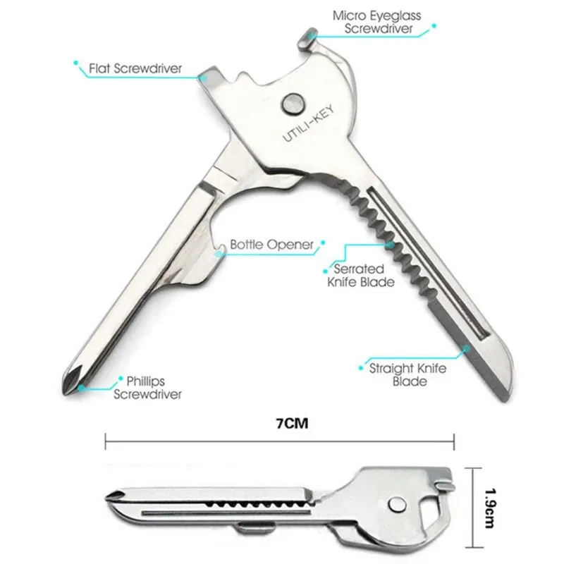 Key Shape Ring Pocket Opener Schroevendraaier Keychain Kit Tool overleef multi -hulpprogramma Tactical Multipurpose mes