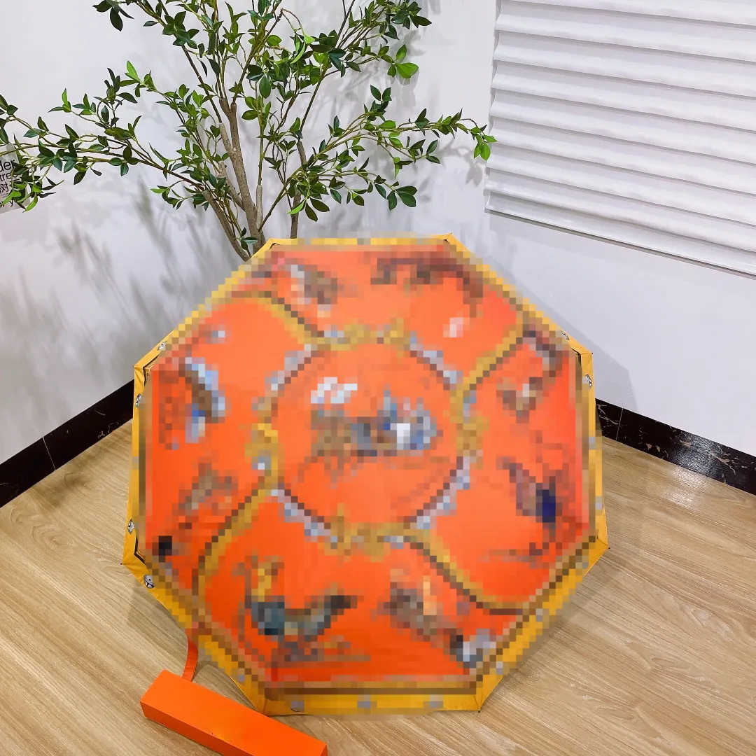 المظلات المصممة الفرنسية الفاخرة الأوتوماتيكية المظلة الجرسان نمط العربات الكلاسيكية حماية UV المظلة المتطورة