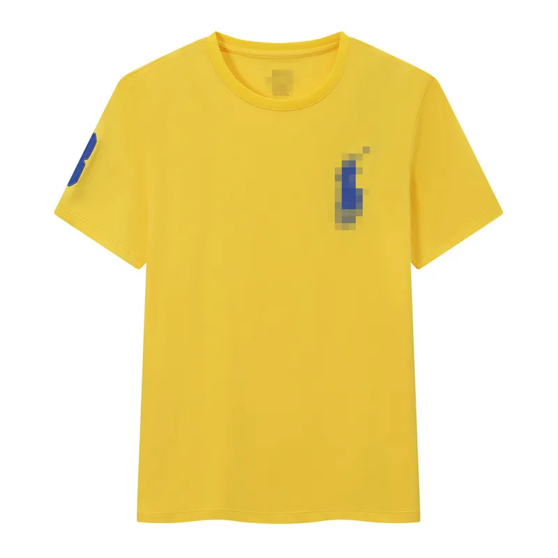 夏のメンズ高品質のTシャツブランドポニー刺繍ポロシャツメンズ半袖ラウンドネックカジュアルシャツメンズソリッドカラーTシャツ