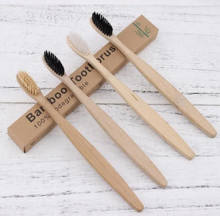 MOQ 20pcs Natural puro cepillo de dientes de bambú de bambú portátil cepillo de dientes de cabello suave ecológico herramientas de cuidado de limpieza oral3706948