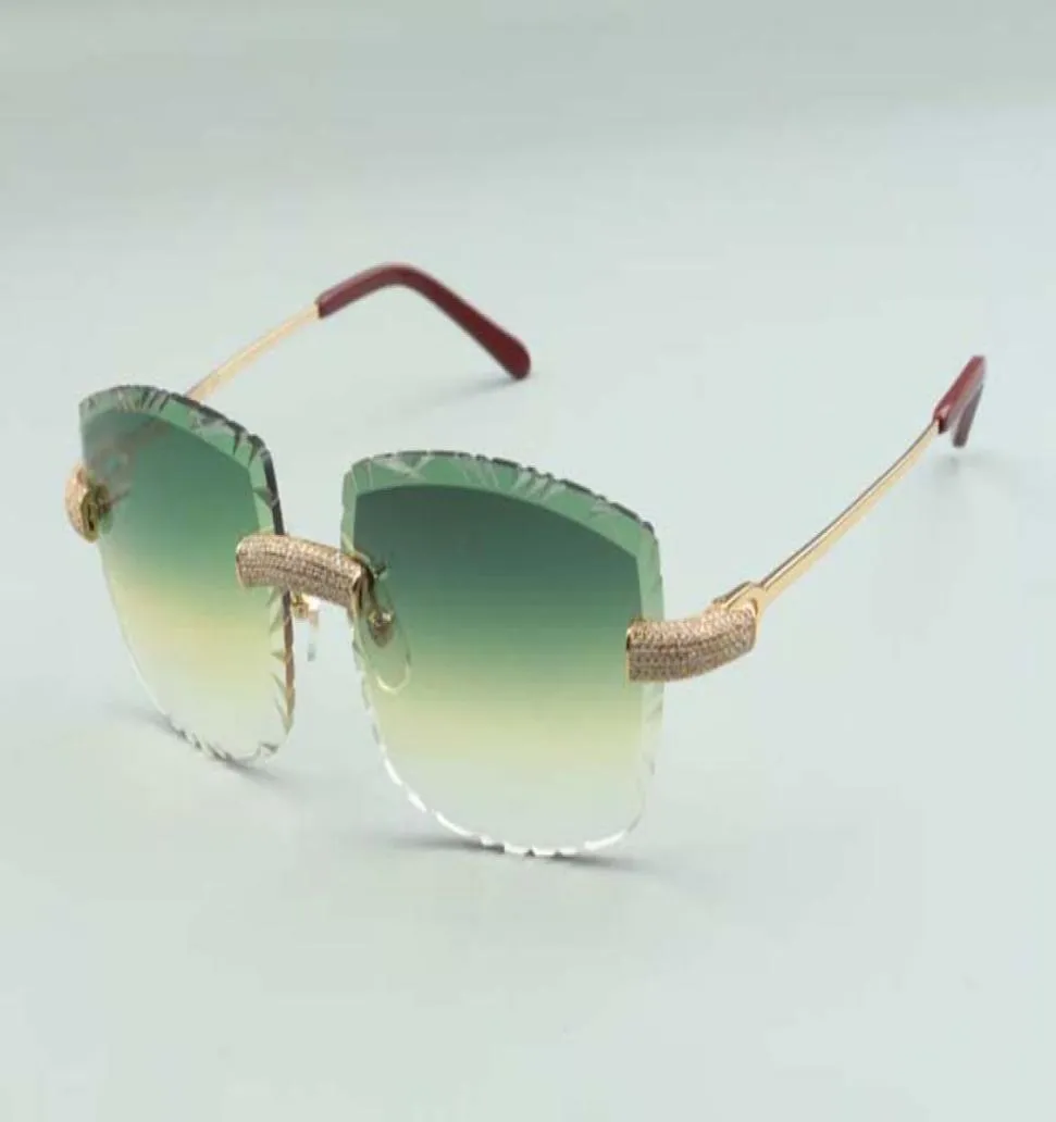 2021 Senior designers sunglasses 3524023 cutting lens micropaved diamonds metal wires sticks glasses size 5818135mm9764970