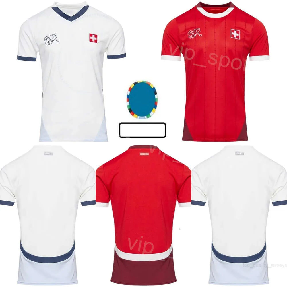 2024 Euro Cup Switzerland Soccer 23 Xherdan Shaqiri Jerseys 12 Yvon Mvogo 22 Fabian Schar 8 Remo Freuler 3 Silvan Widmer 19 Dan Ndoye Football Shirt Kits National Team