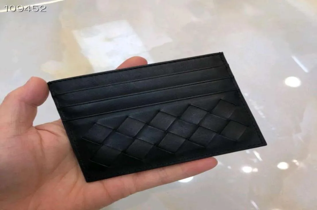 Porte-cartes de concepteur de luxe entièrement qualité Men039s portefeuille en cuir authentique petit marchandise noire 8909839