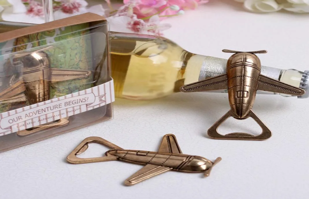 2 Styles Airplane Bottle Opener Plane -Vormige bierflesopener Wedding Favor cadeau -weggeefacties voor Guest1088752