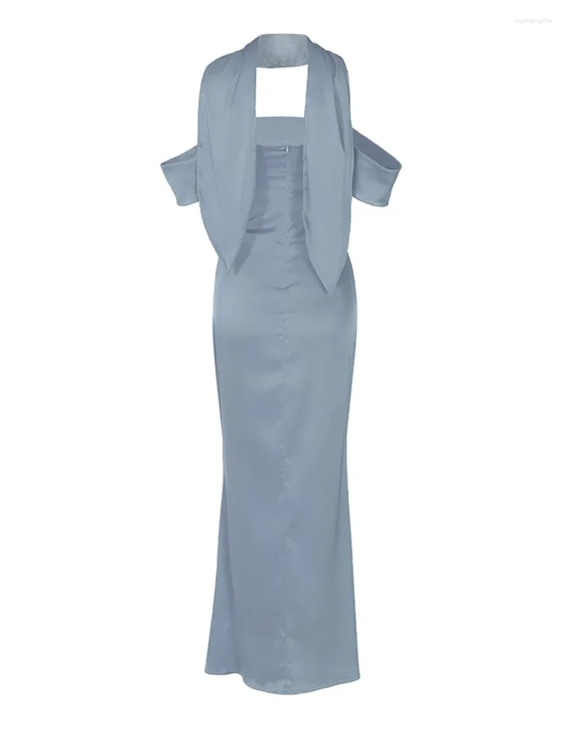 Summer Chic: Off-Shoulder Halter Neck Evening Dress for Women - Perfect for Casual and Party Wear