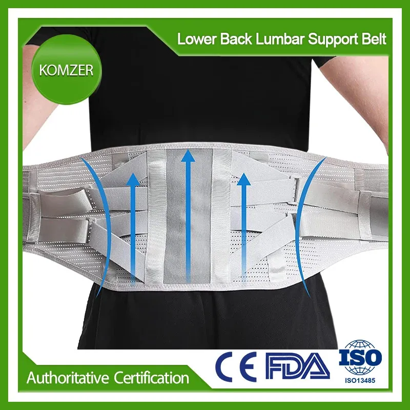 Komzer Lower Back Pain Relief Belt Taille Instelbare rugbrace Lumbale ondersteuning voor ischias scoliose hernia voor vrouwelijke mannen 240417