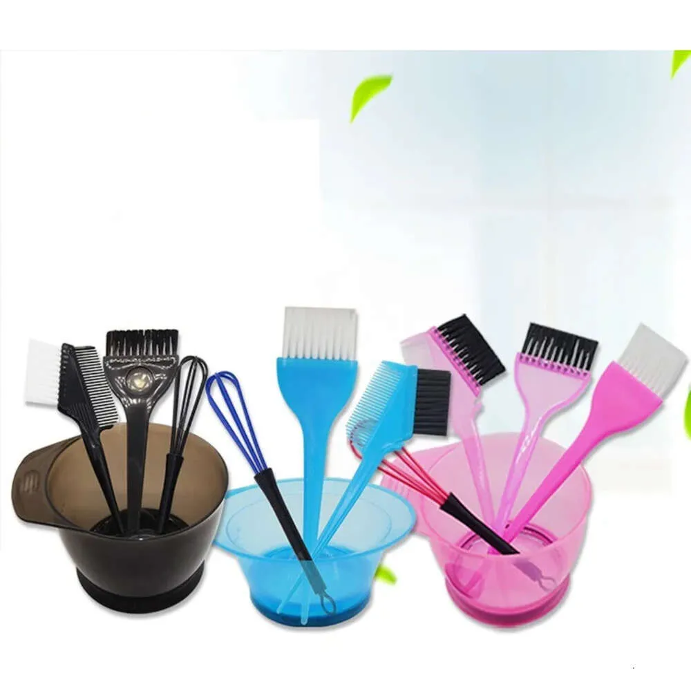 5pcs/set Hair Color Brush Bowl Set with Ear Caps Dye Mixer Hairstyle Hairdressing Styling Accessorie