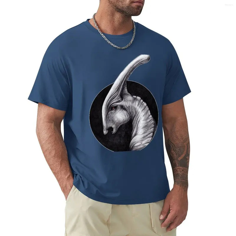 Polos pour hommes albino Parasaurolophus walkeri - Paléo Portrait T-shirt coréen Fashion Customs Séchage rapide Vêtements