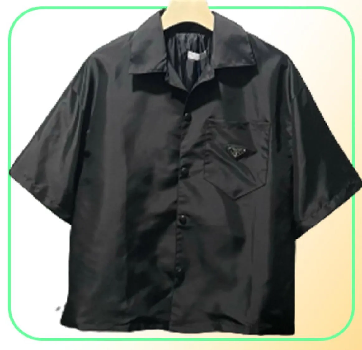 21SS new mens and womens shortsleeved shirt casual fashion nylon waterproof fabric pocket design allmatch jacket size SXXL7427687