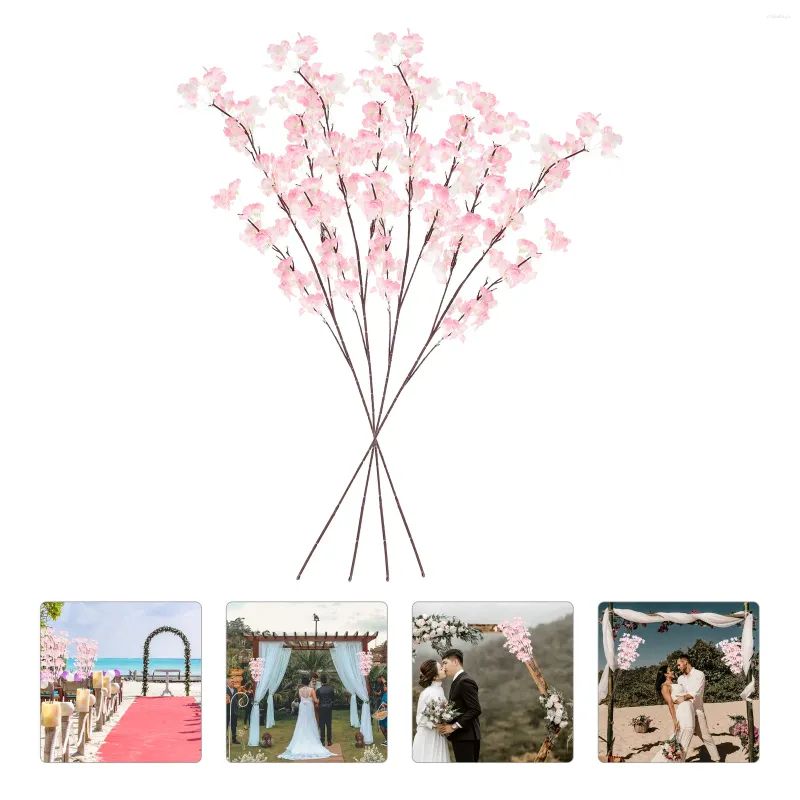 Decorative Flowers Lifelike Faux Cherry Blossom Artificial Flower Floral Arrangements For Vase