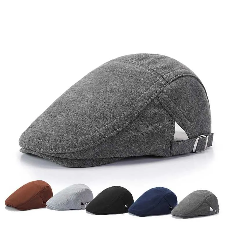 NWKM Berets Mens Casual Hat Berets Coton Caps for Men Four saison Retro Angleterre Chapeaux de peintre a culminé Painter pour papa British Newsboy Beret Hat D240418