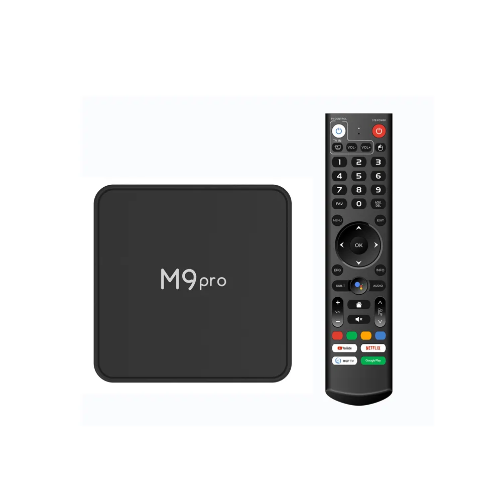 M9 Pro TV Box Amlogic S905X4 Android 11.0 4G 64G Smart Android ATV 4K Set Top Box 1000m Lan con telecomando vocale