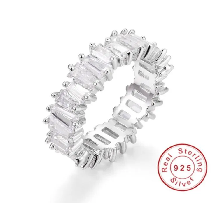 Stile 925 Silver Simulato Diamond Painting Full Finger Encagement Gioielli Women Band Stacking CZ Ring per Wedding7882808