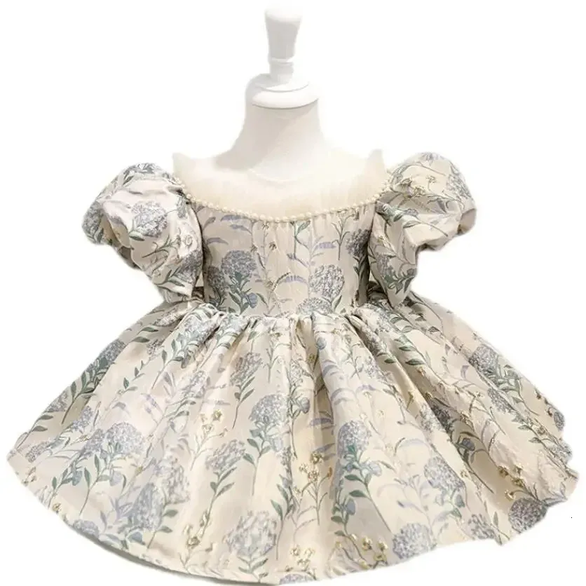 Baby prinses baljurk verjaardagsfeestje doopkleding a1324 bloemenmeisje jurken voor bruiloften Vestido nena ropa de 240416