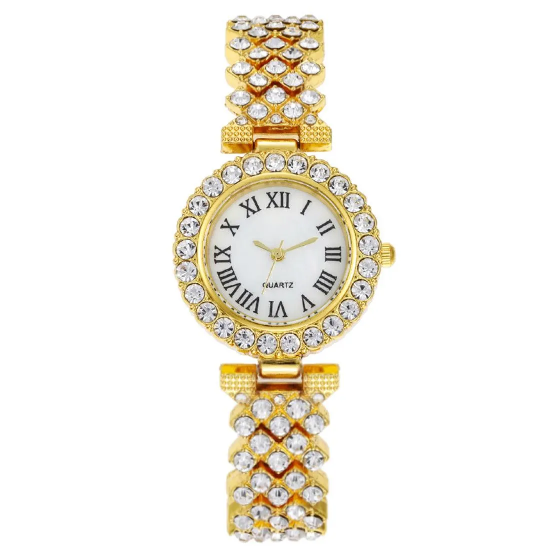 Luxury Delicate Women039s Watch Gift Inlaid Diamond Quartz Analog Roman Number Watches with Elegant Bracelet Suit for Lady Girl9849419