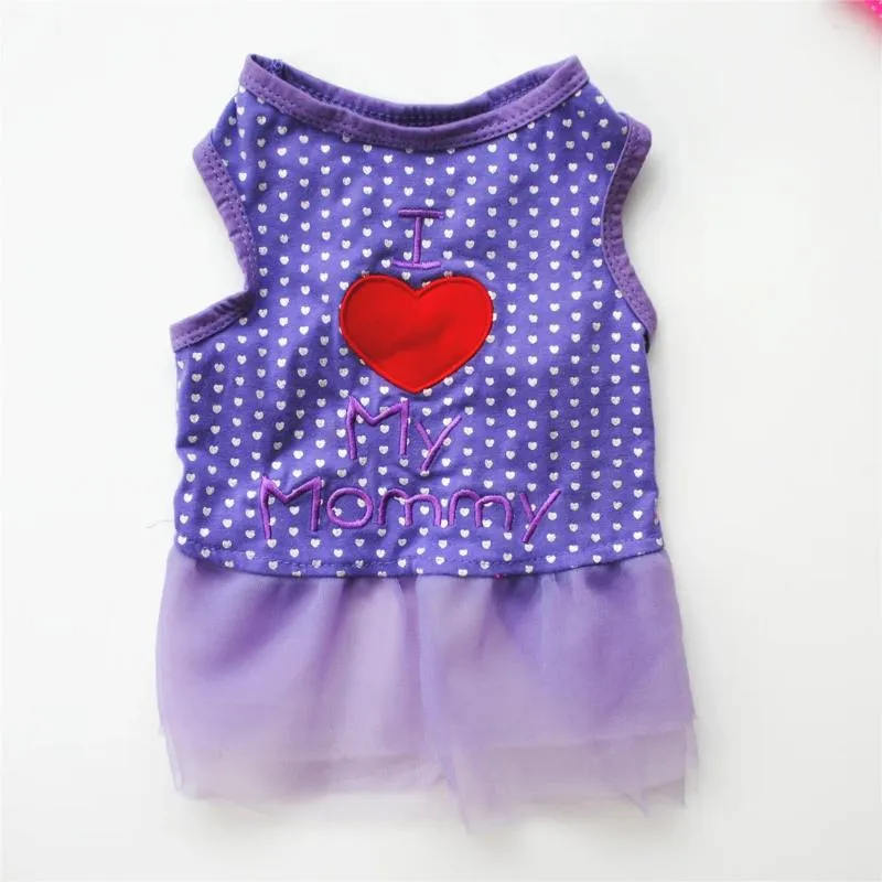 Dog Apparel Clothes Pet Dresses Skirt Polka Dot Yarn Elastic Skirts