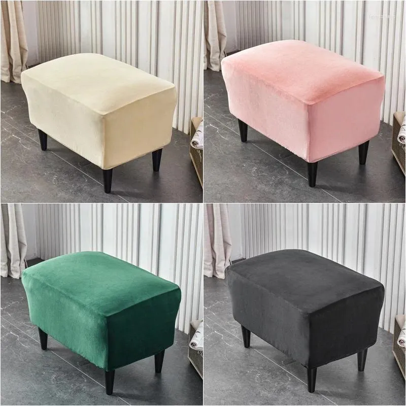 Coperture sedia da sedia da 1 pc Copertina di poggiapiedi elastica elastica allungata sgabello ottomano sgabello rettangolare slipcover mobili protezione