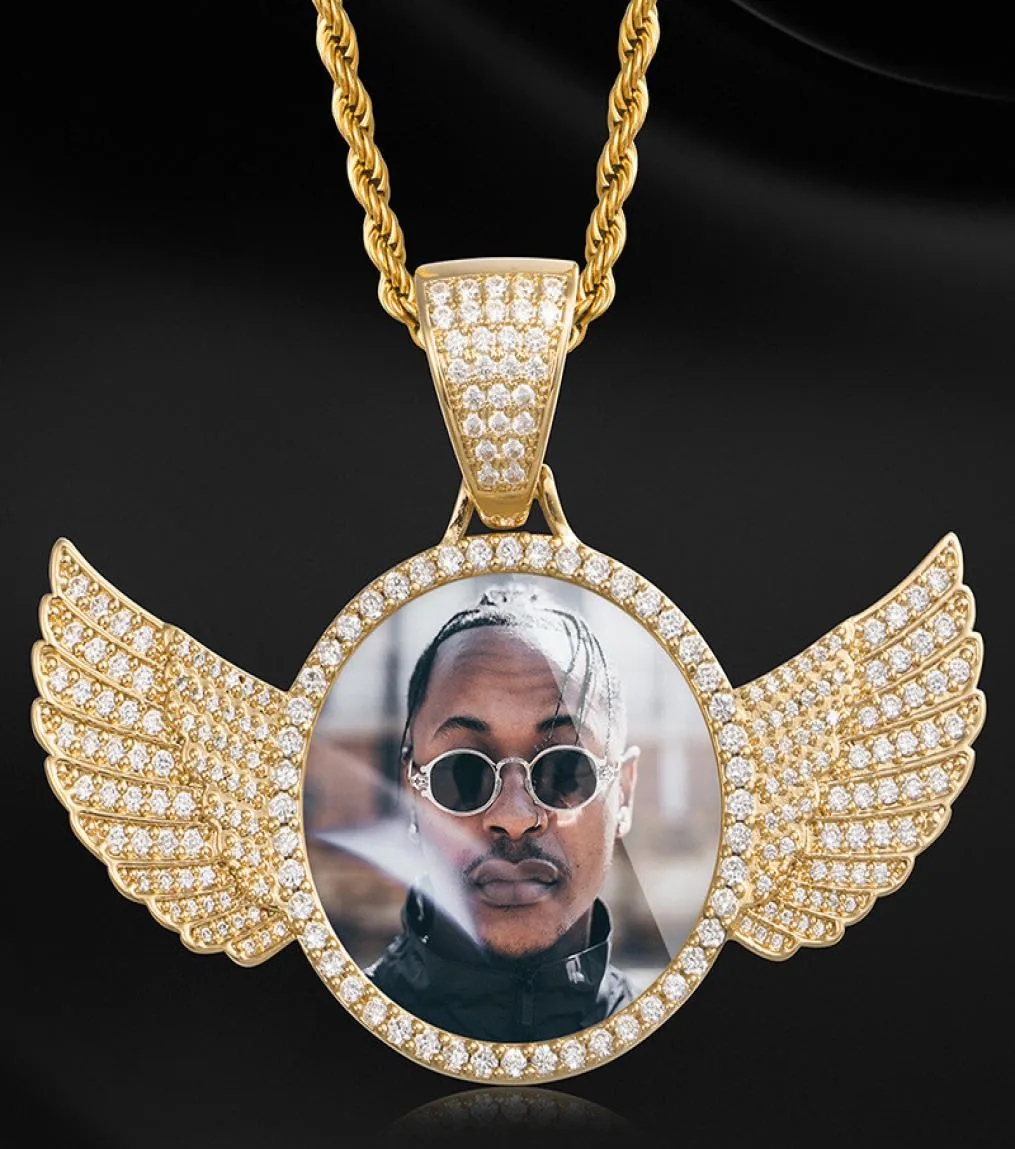 Maßgeschneiderte Poflügel aus dem Bling Cubic Zirkon Anhänger Halskette für Männer Hip -Hop -Schmuck mit Seilkette 5443648