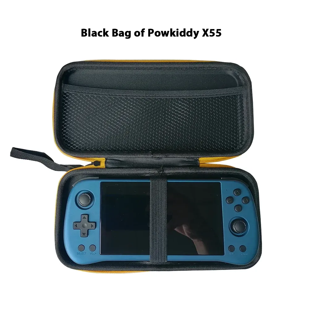 Casos saco preto de powkiddy x55 5.5 polegadas Retro Retro Console