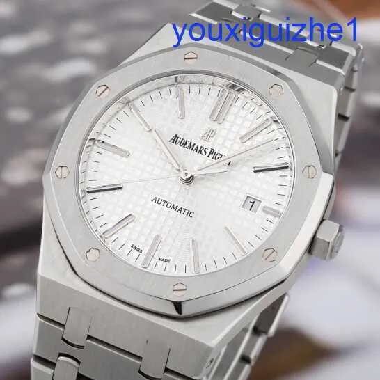 Regarder Royal Oak Series Royal Oak 15400st.O.1220ST.02 White Mens Fashion Loisir Business Sports Watch