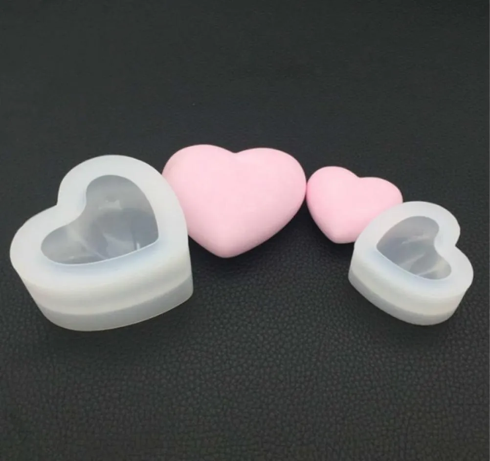 3d Heart Shape Silicone Mold Aroma Ceramic Gypsum Plaster Silicone Mould For Car Decoration Concrete Candle Epoxy Resin Tools8380192