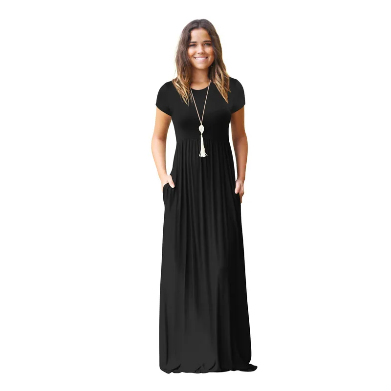 Vestidos de mujer groene jurk luxe jurk empire crew nek conventionele mouw stevige kleur casual ankde lengte geplooide vestidos jurken voor vrouw designer jurk