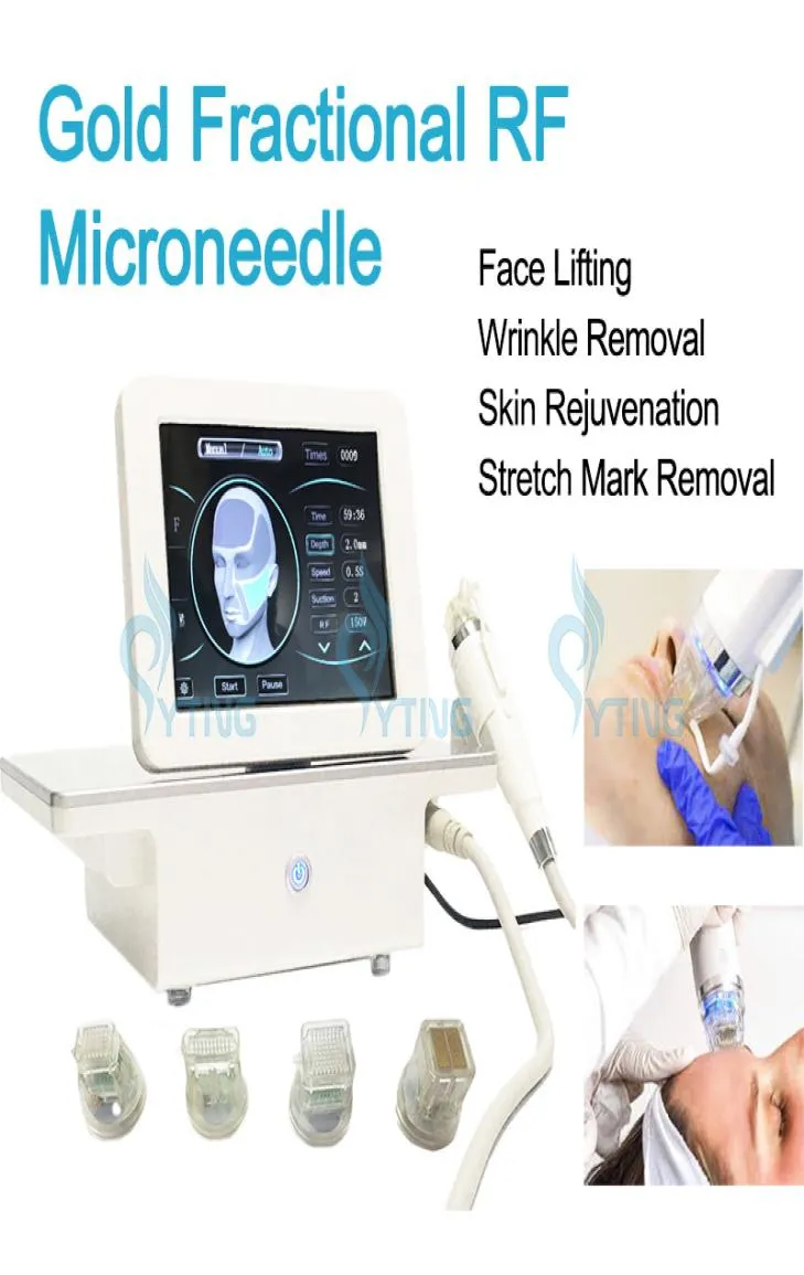 Golden Fractional RF Microneedle Radio Frequency Acne Removal Wrinkle Scar Remover Face Care Micro Needle Beauty Machine with 4 Ne4070913