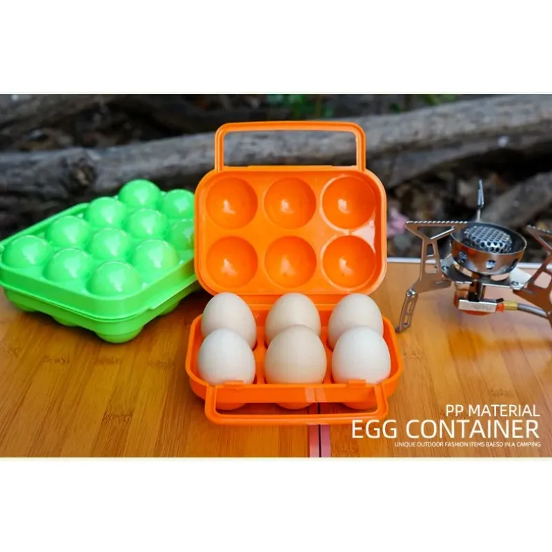 2 Gitter Ei -Aufbewahrungsbox Tragbarer Handheld Outdoor Camping Picknick -Schachtel Küche Kühlschrank Eierhalter Behälter Organizer Hülle