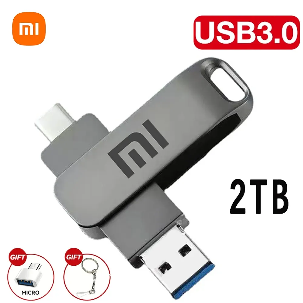 アダプターオリジナルXiaomi USBフラッシュドライブ2TB USB 3.0インターフェイスリアル容量1TB 512GBドライブハイスピードフラッシュドライブ520MB/s適切