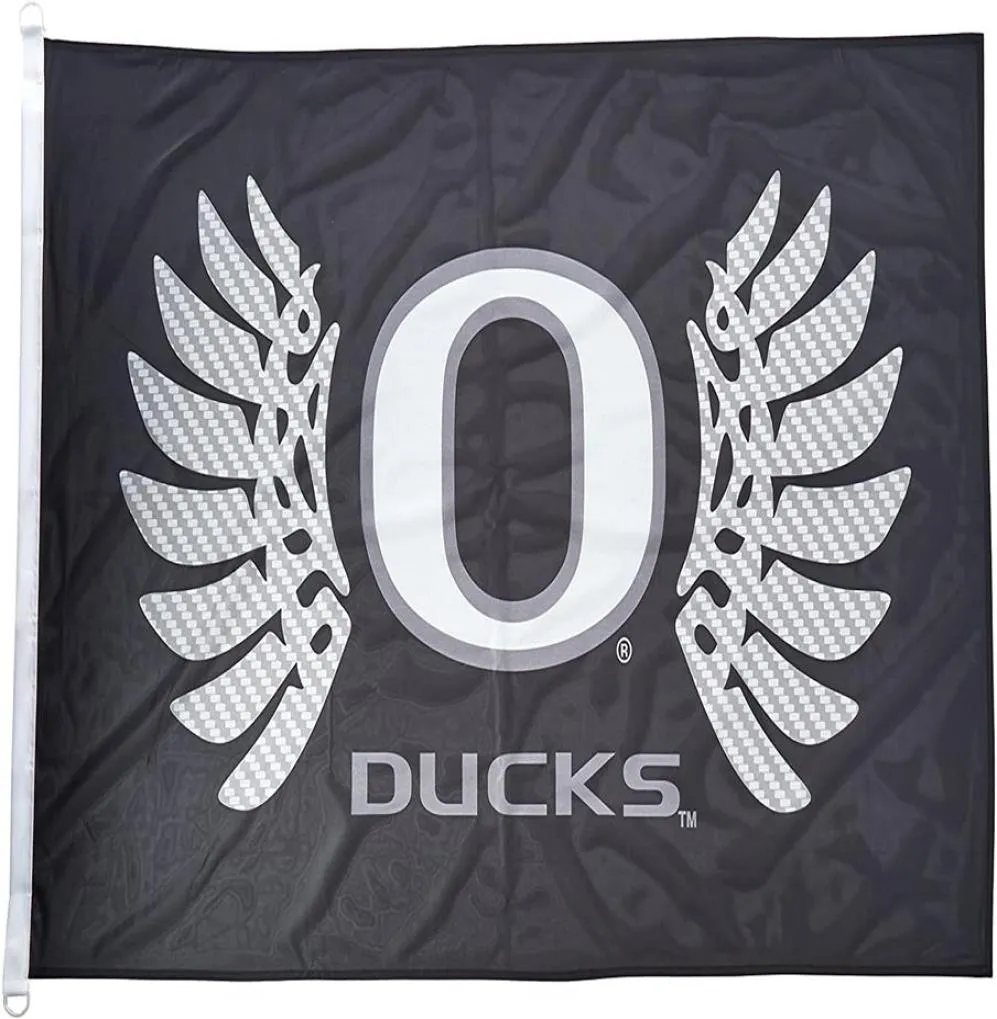 Oregon Ducks Wings Flag Black 3x5ft 150x90cm Printing 100d Polyester Indoor Décoration extérieure Drapeau avec laiton SHIPP202K7848581