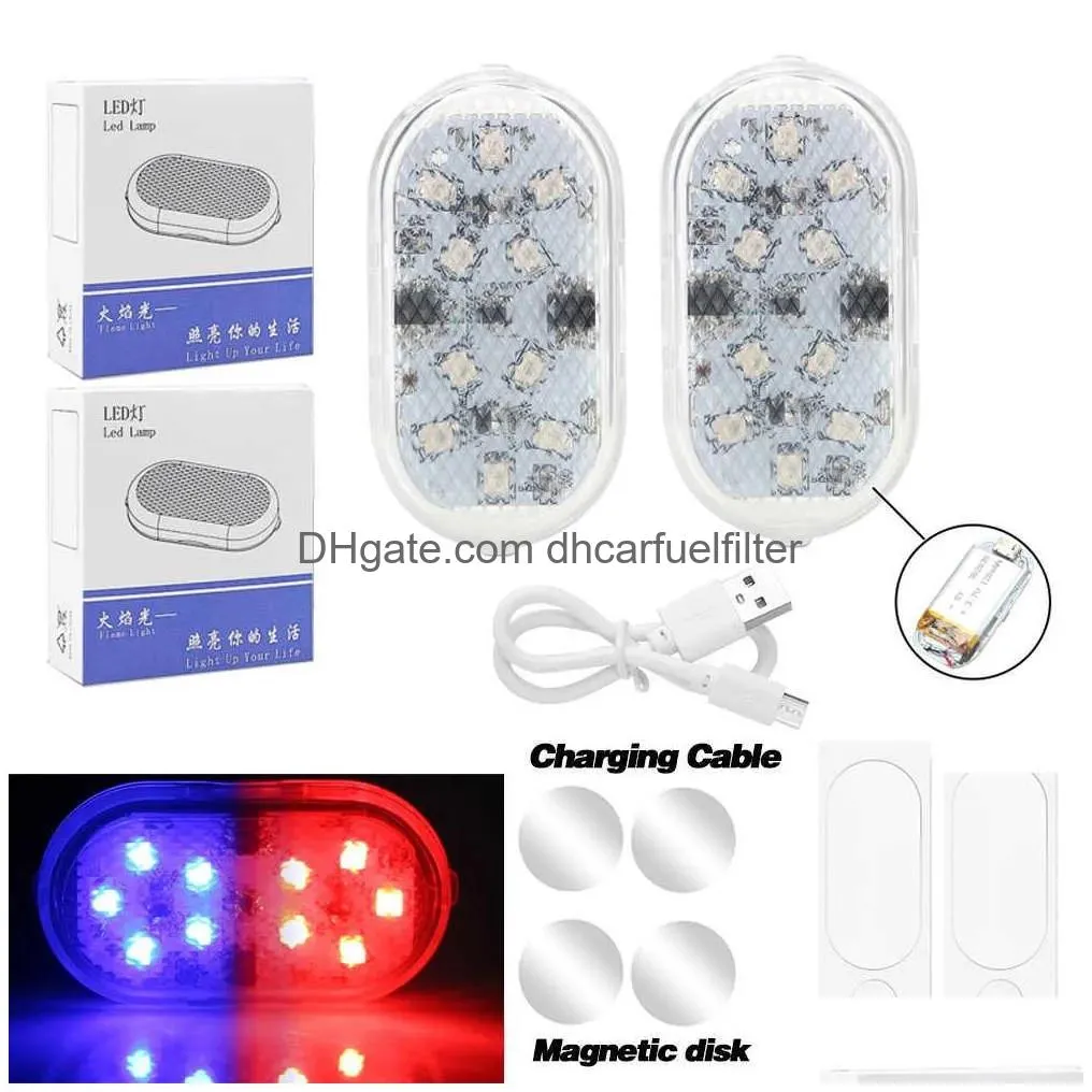 Dekorative Leuchten 2 PCs Magnetic Control Signal Lampe 10 LEDs Sicherheit Anti-Kollision-Auto Öffnen von Türen Warnung Leuchte Park Drop Deli Dhdmr